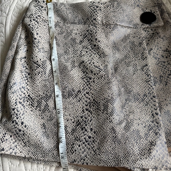 Zara Snake-Print Wrap Mini Skirt - Beige & Black - Picture 5 of 9